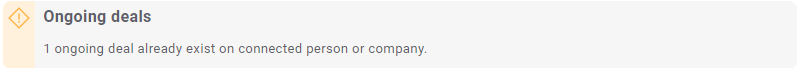 Callout warning for "Ongoing deals"